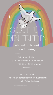 ökumenisches Friedensgebet im Oktober/November 2025 als Plakat