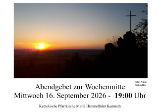 ökumenisches Abendgebet am Mittwoch, 24.09.2025, 19:00 Uhr