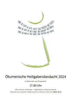 Plakat zur ökumenischen Andacht am Eisweiher am Heiligabend 2024