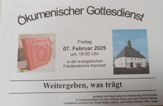 Plakat zum ökumenischen Gottesdienst am 7.2.2025