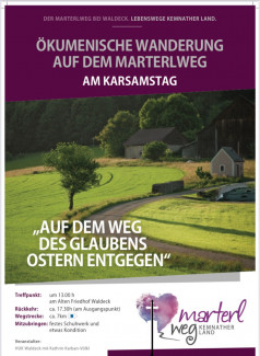 Plakat als PNG zur ökumenische Wanderung auf dem Marterlweg in Waldeck (Ostersamstag 2023) 