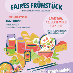 Plakat zum fairen Frühstück im Mittendrin (12.9.2026)